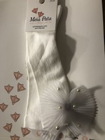 Meia Pata Meia Pata Kneesocks With Tule Bow With Pearls 35 Ivory