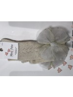 Meia Pata Meia Pata Kneesocks New Spike With Organza Bow 47 Ivory Lurex