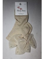 Meia Pata Meia Pata Short Socks Tule Bow With Pearls 33 Gold Lurex 33