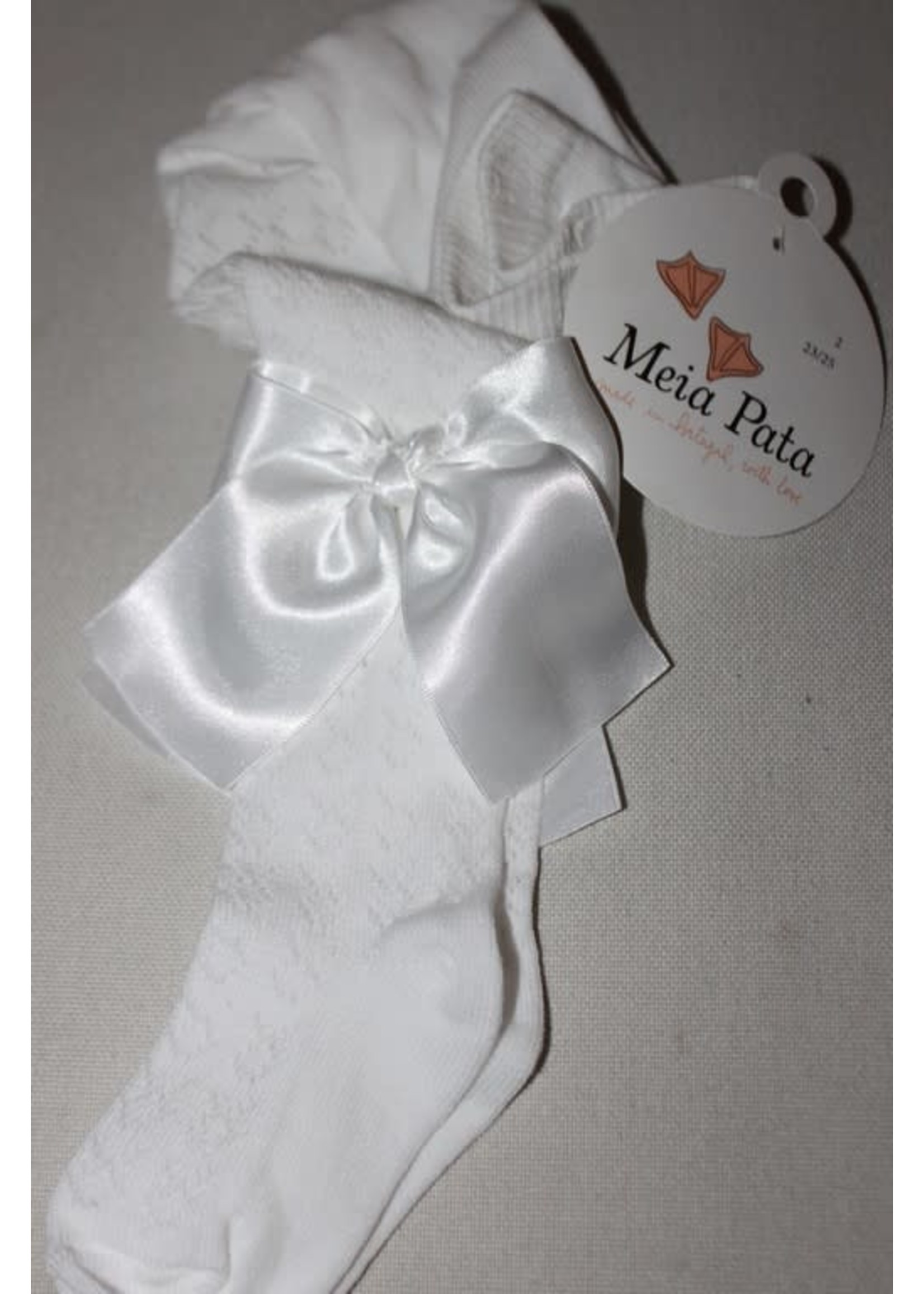 Meia Pata Meia Pata Tights New Spike With Satin Bow 35 Ivory