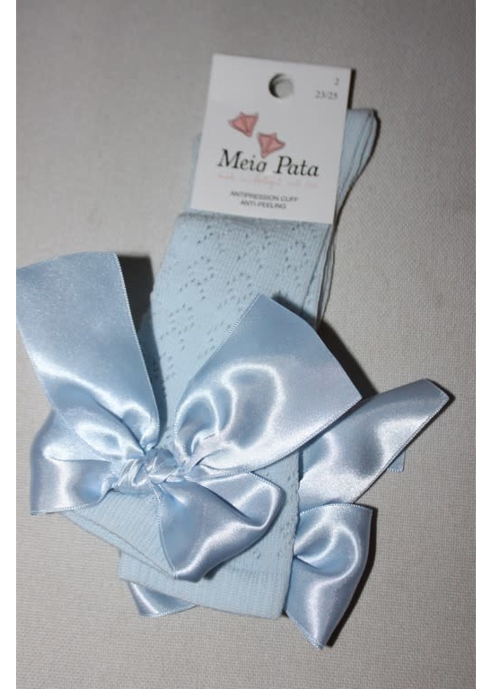 Meia Pata Meia Pata Fish Kneesocks With Knot Satin Bow 11 Baby Blue