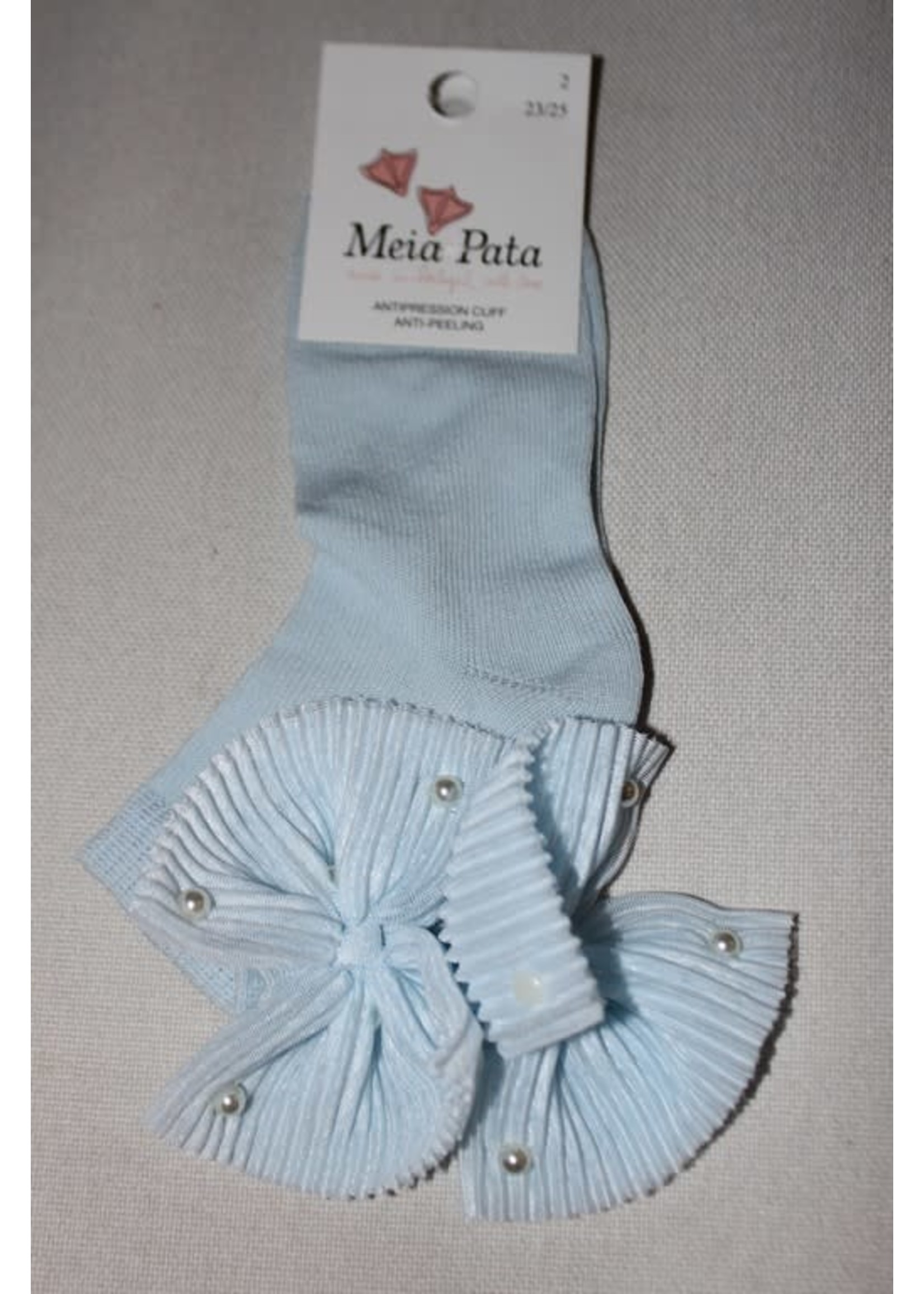 Meia Pata Meia Pata Kneesocks With Tule Bow With Pearls 11 Baby Blue