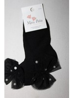 Meia Pata Meia Pata Short Socks Tule Bow With Pearls 05 Black