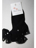 Meia Pata Meia Pata Short Socks Tule Bow With Pearls 05 Black