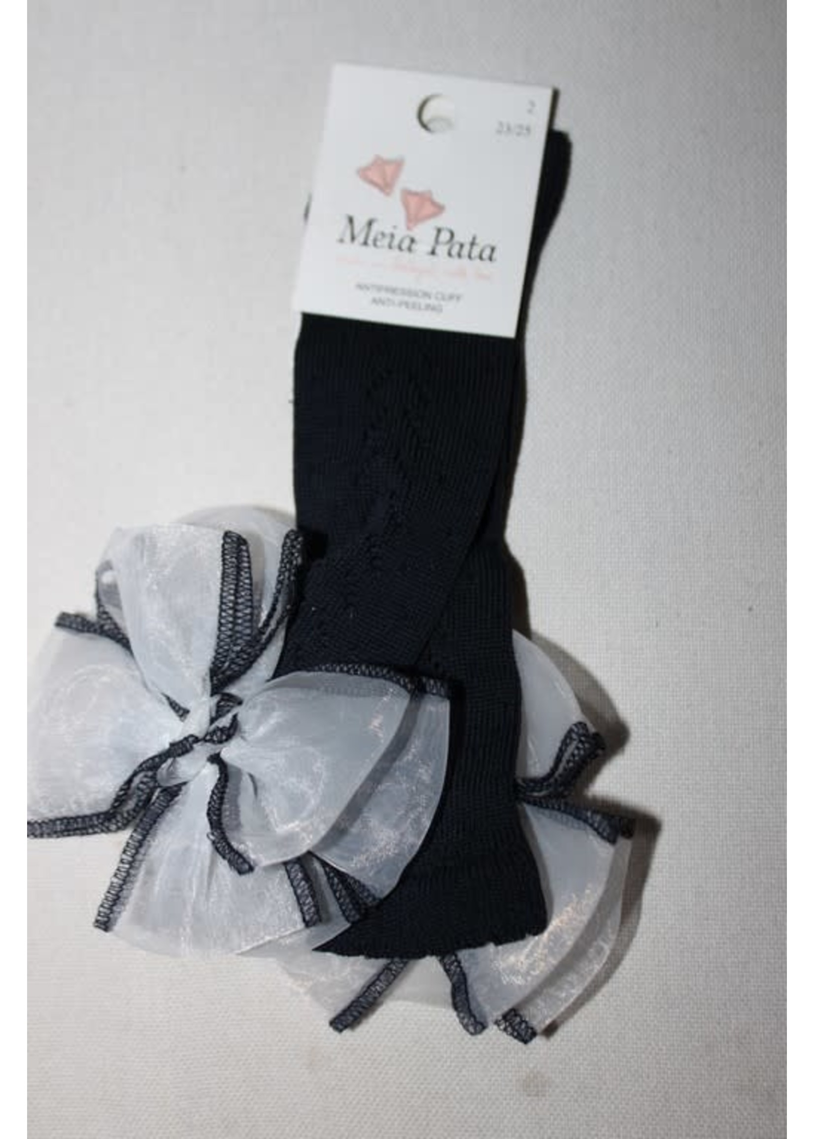 Meia Pata Meia Pata Kneesocks New Spike With Organza Bow 14 Navy Blue