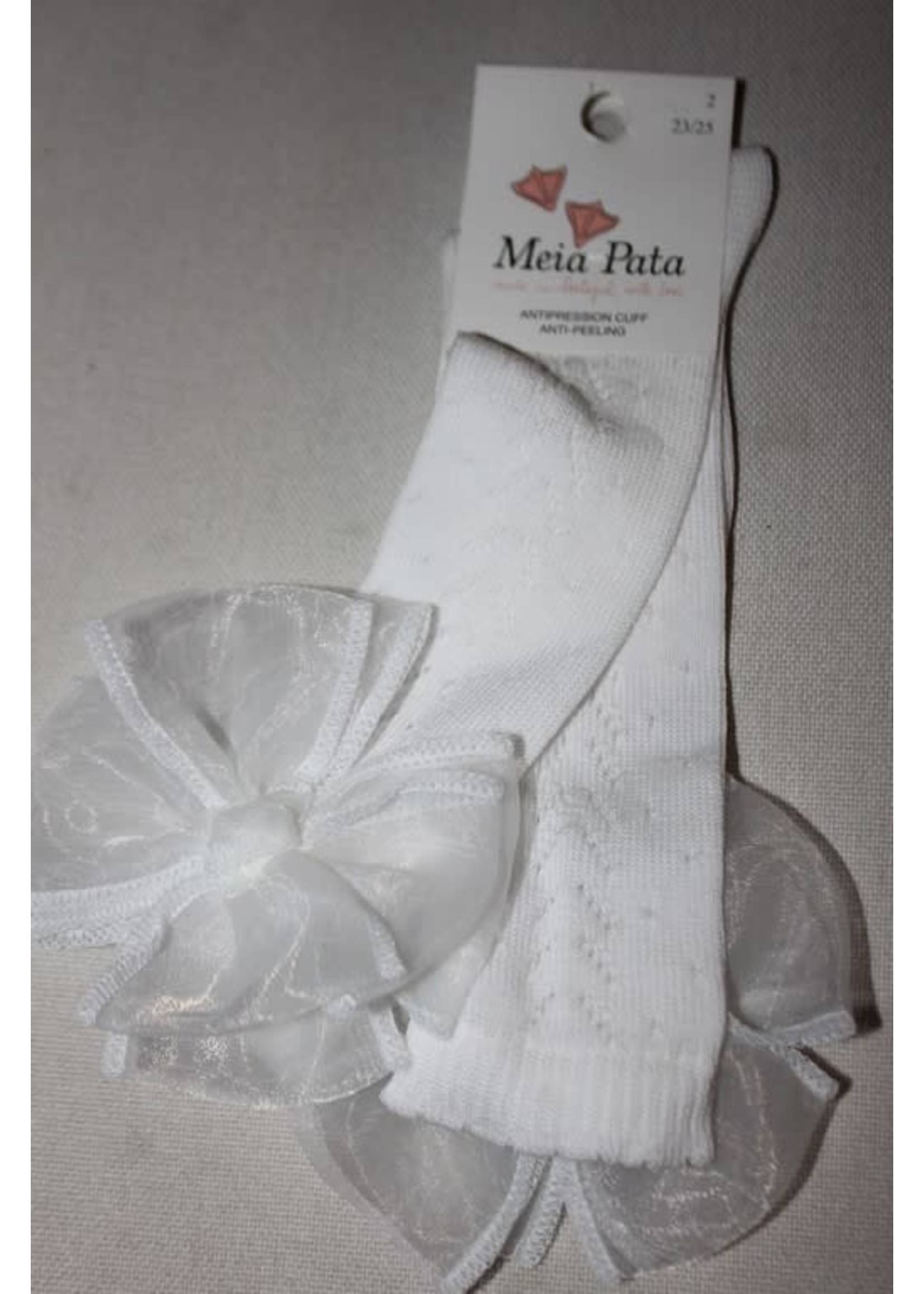 Meia Pata Meia Pata Kneesocks New Spike With Organza Bow 35 Ivory