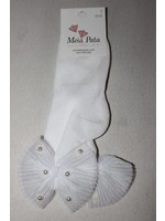 Meia Pata Meia Pata Short Socks Tule Bow With Pearls 35 Ivory