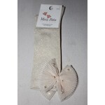 Meia Pata Meia Pata Kneesocks With Tule Bow With Pearls 47 Ivory Lurex