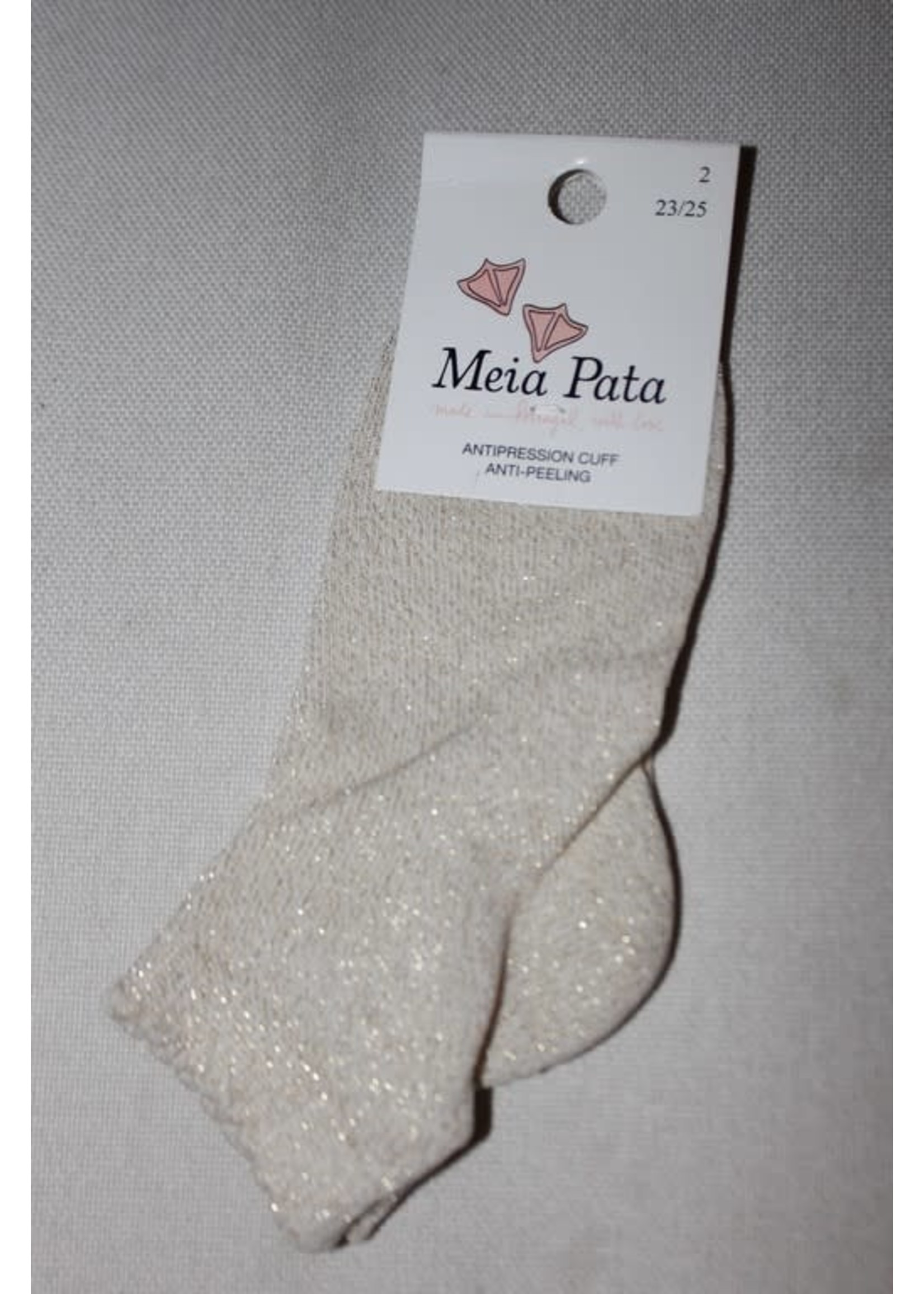 Meia Pata Meia Pata Peaked Short Socks 47 Ivory Lurex