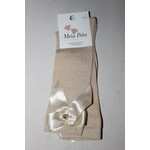 Meia Pata Meia Pata Kneesocks With Satin Bow and Gold Botton 33 Gold Lurex 33