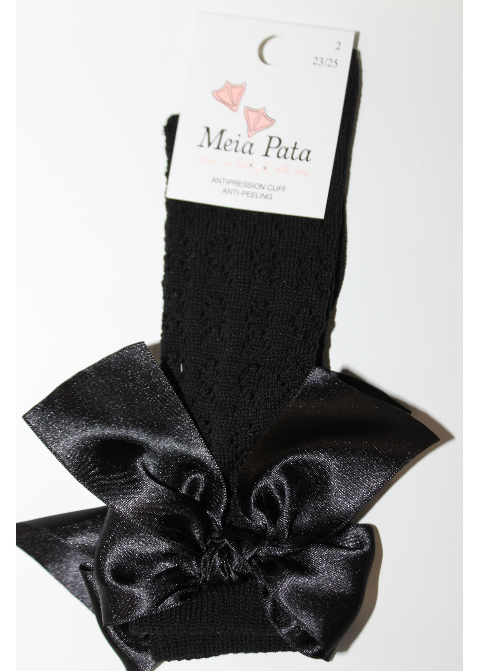 Meia Pata Meia Pata Fish Kneesocks With Knot Satin Bow 05 Black