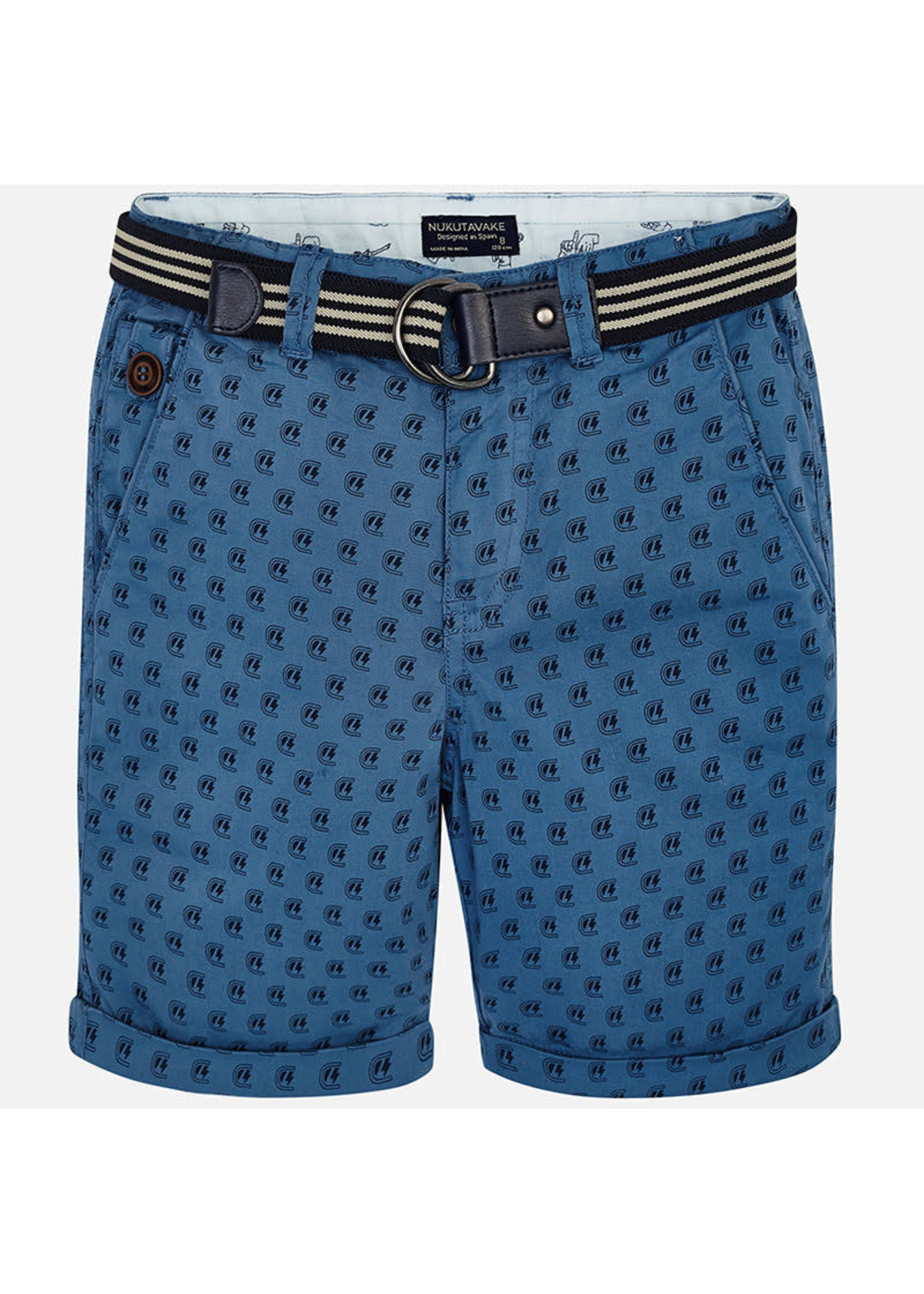 Mayoral Mayoral Printed shorts with belt Blue - 06230