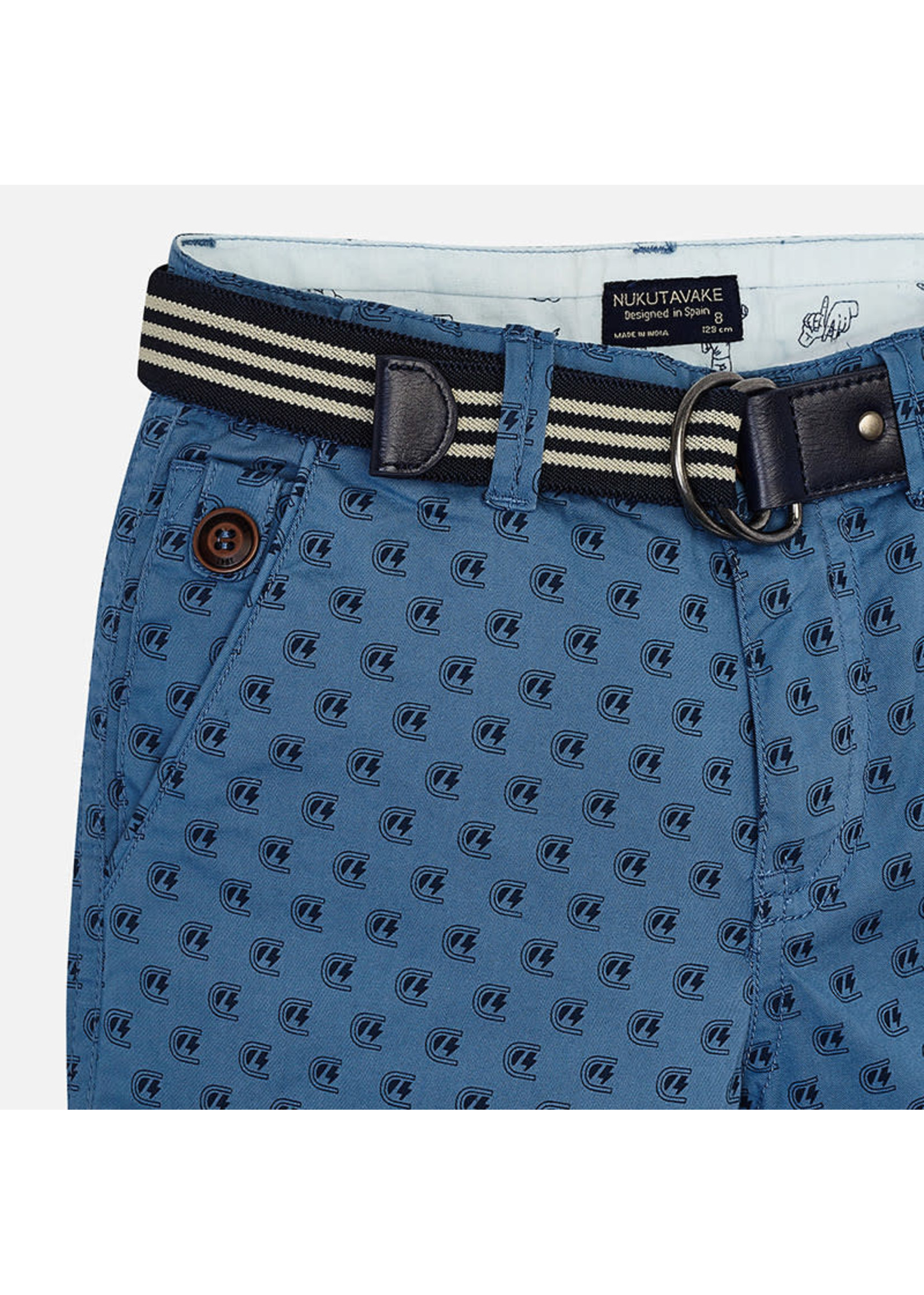 Mayoral Mayoral Printed shorts with belt Blue - 06230