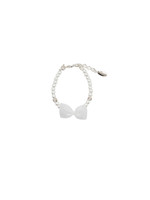 Rian Rian Parel armbandje met wit organza strikje
