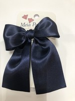 Meia Pata Meia Pata Hair Tie Satin Bow 14 Navy Blue