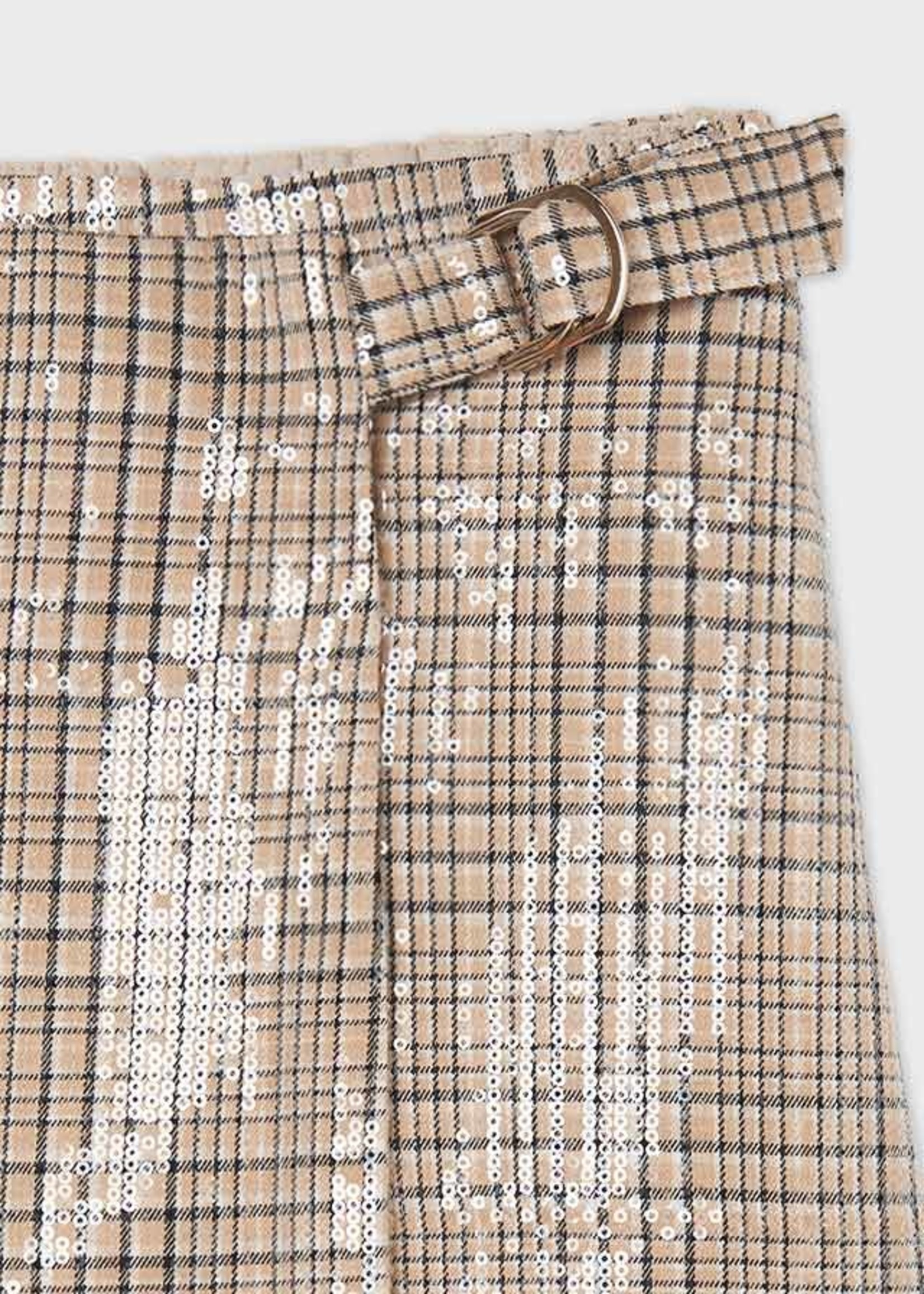 Beige plaid skirt deals