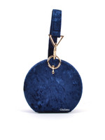 Tas/koffer donkerblauw fluweel