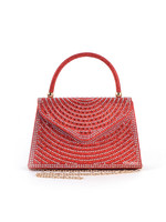 Tas rood glitter met beugel en extra ketting