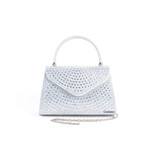 Tas zilver glitter met beugel en extra ketting