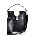 Tas zwart met off white hengel