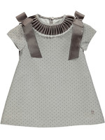 Piccola Speranza Piccola Speranza dress whith bow taupe