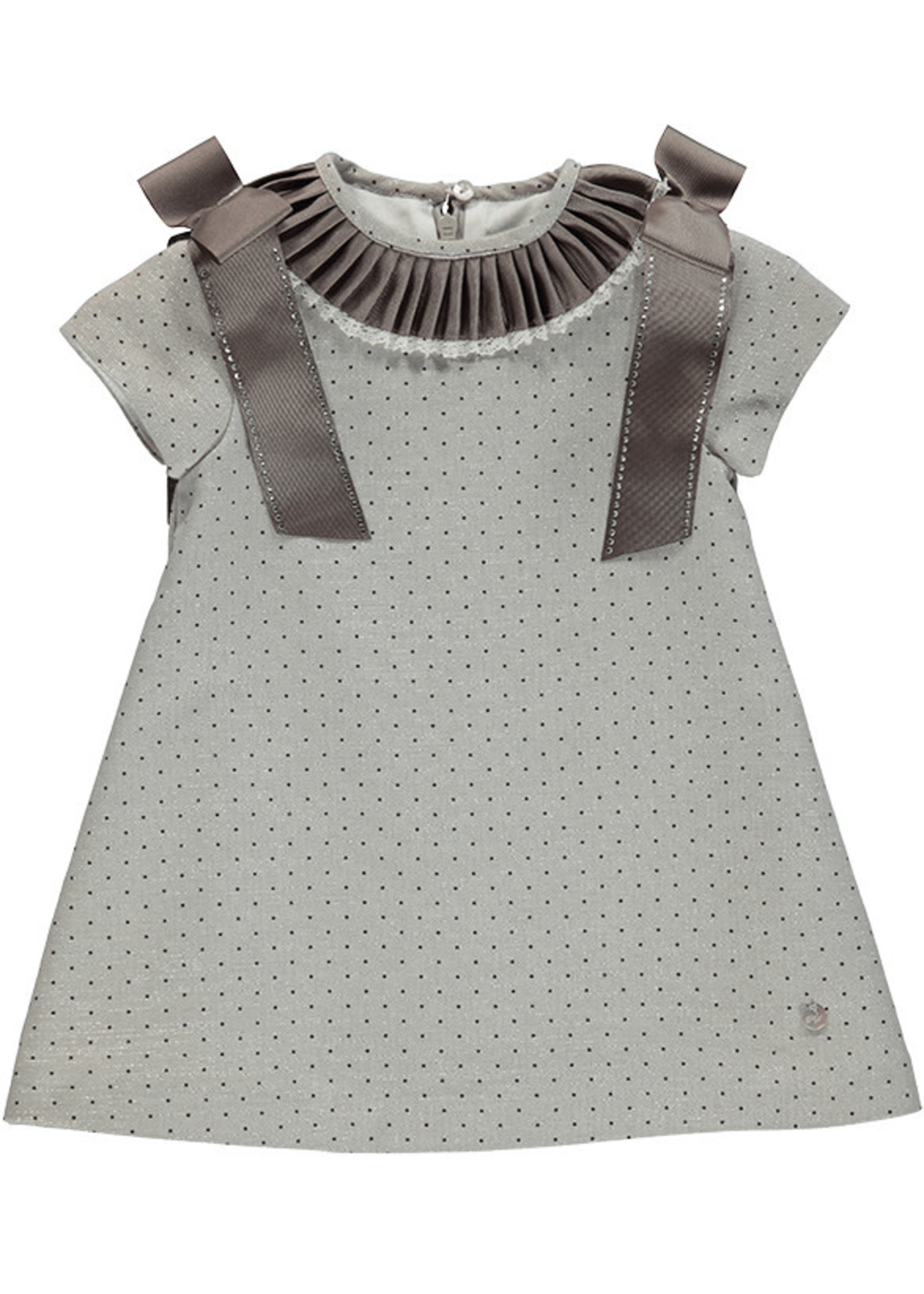 Piccola Speranza Piccola Speranza dress whith bow taupe