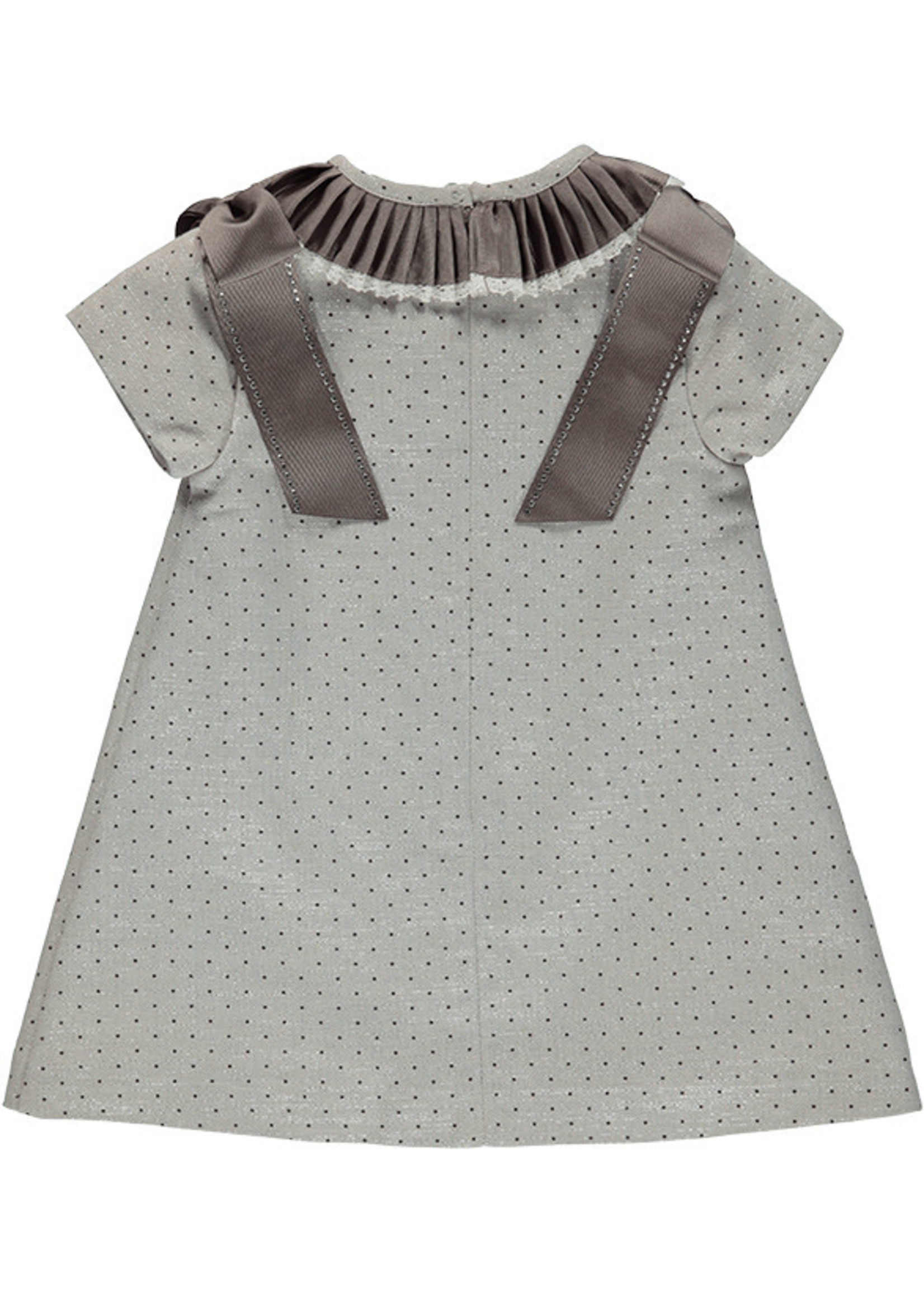 Piccola Speranza Piccola Speranza dress whith bow taupe