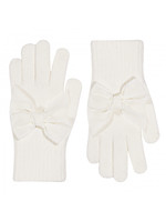 Condor Condor handschoen off white met fluwelen strikken