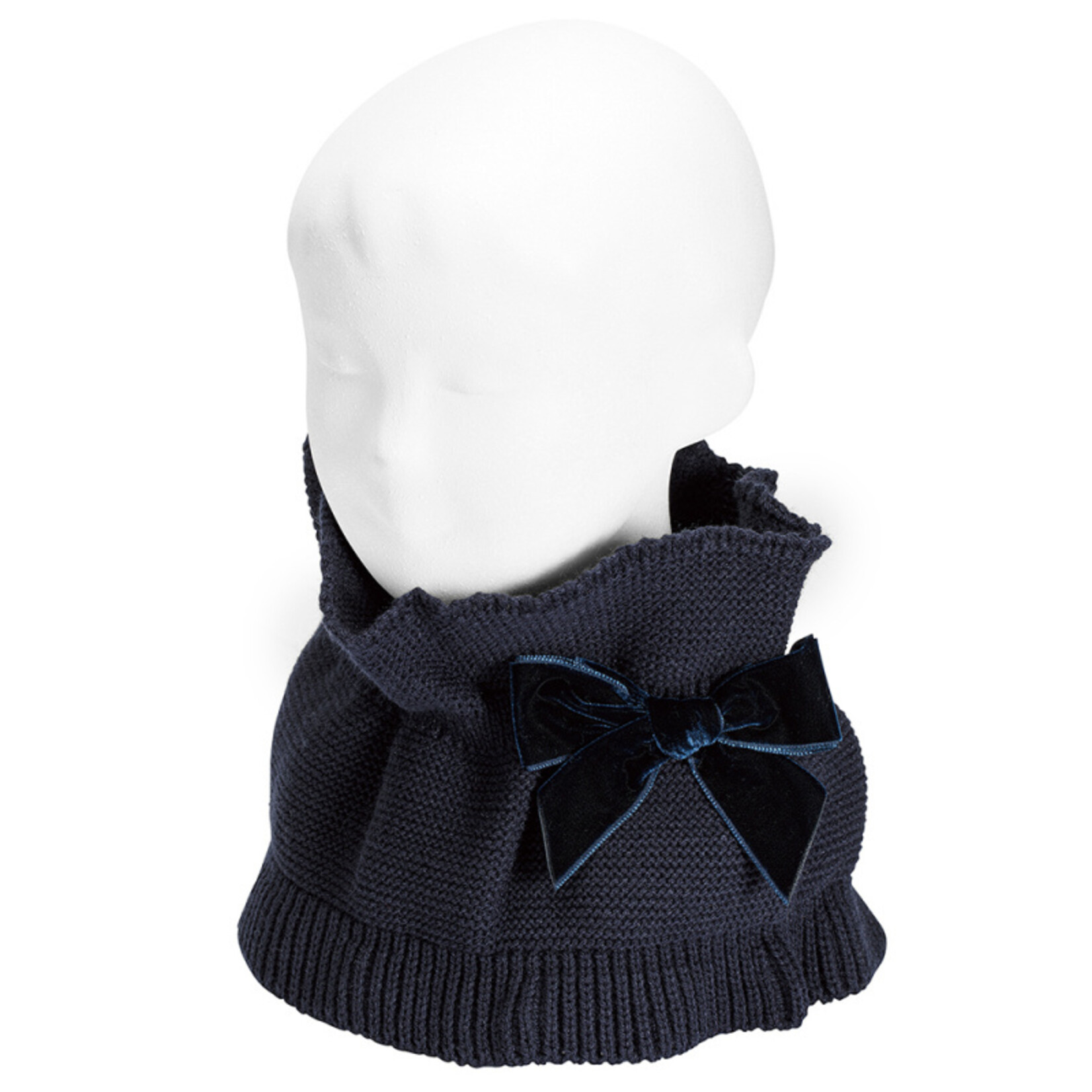 Condor Condor kolsjaal donkerblauw met fluwelen strik