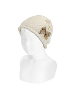 Condor Condor muts off white met strikken