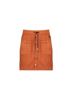 Nobell Nobell Nicka short skirt with buttons and pockets at front Q109-3703 Cinnamon