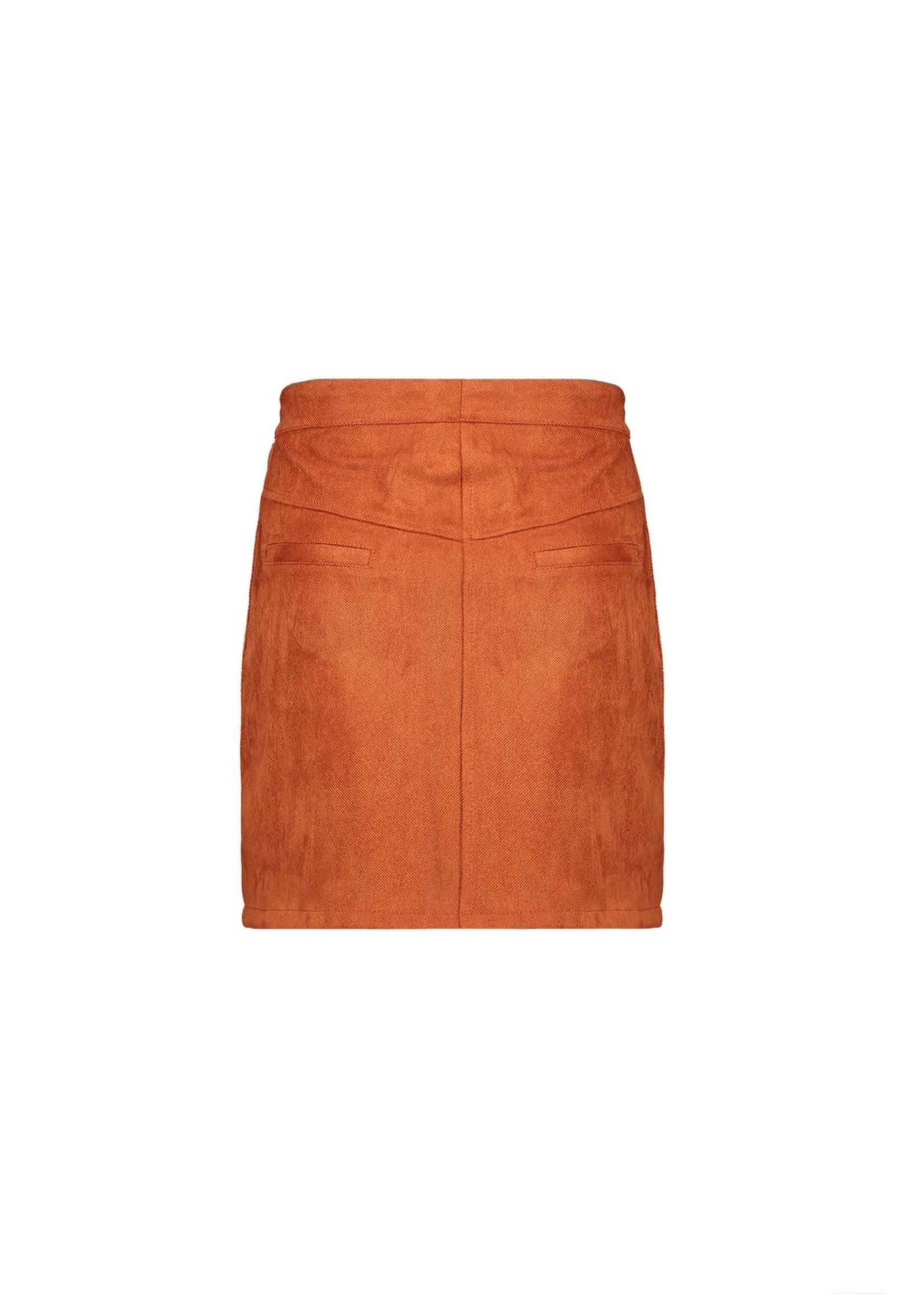 Nobell Nobell Nicka short skirt with buttons and pockets at front Q109-3703 Cinnamon