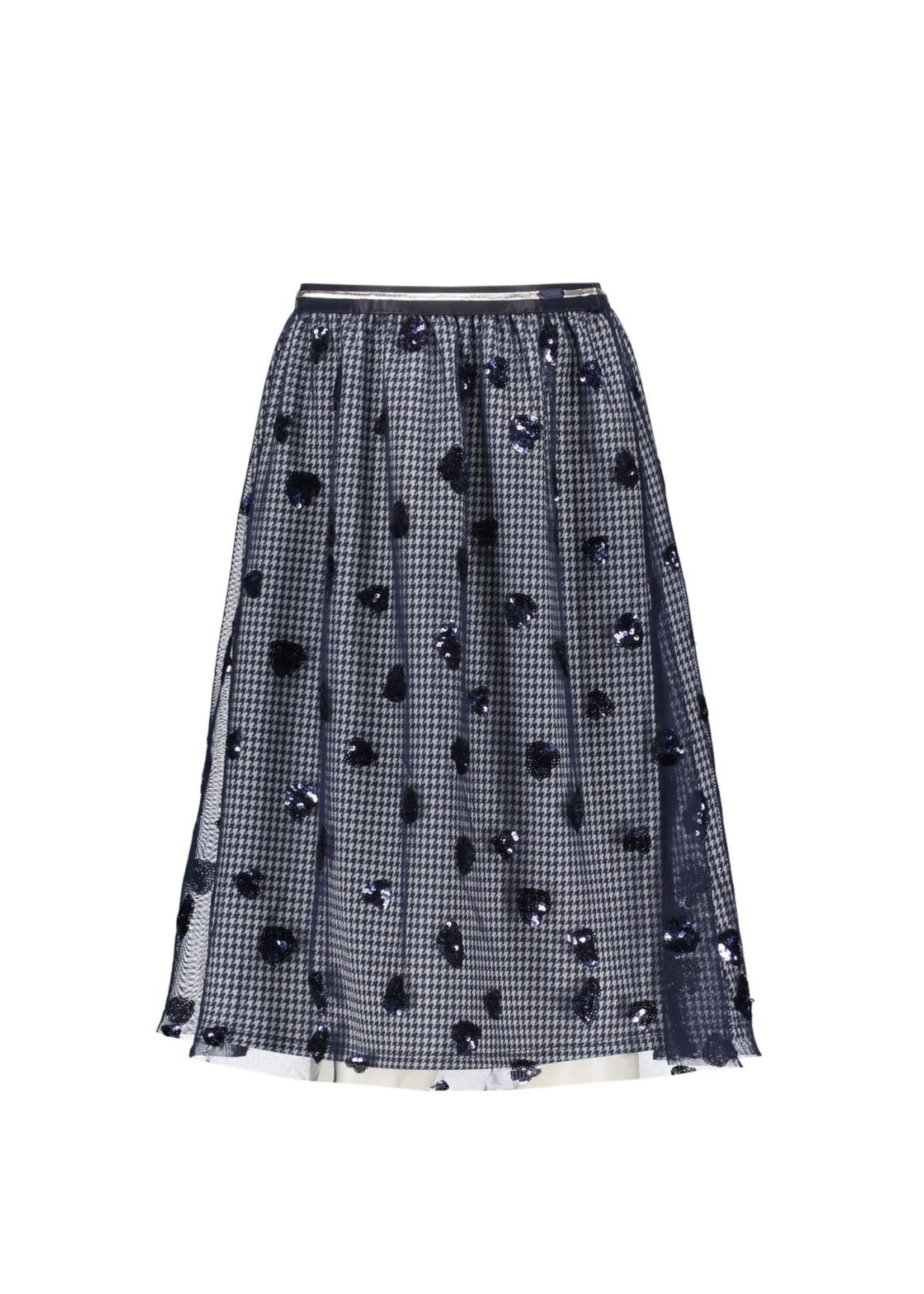 Le Chic Le Chic THALIA pied de poule maxi skirt C108-5717 Blue Navy