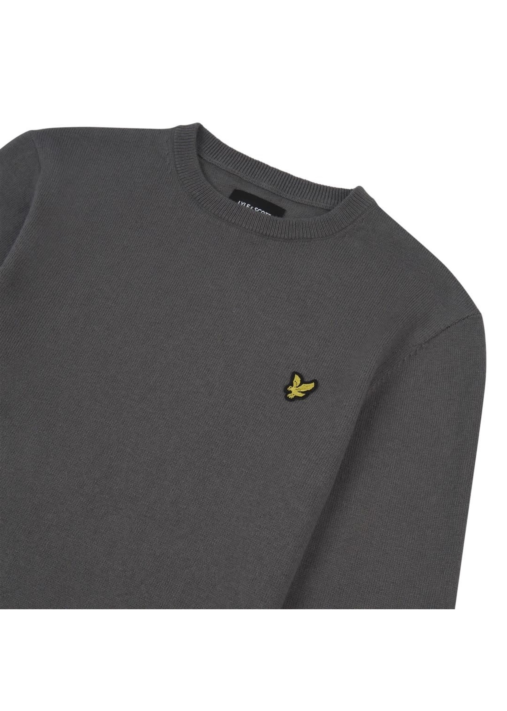 Lyle&Scott Lyle&Scott Crew Neck Cotton Merino Mix Smoked Pearl - LSC0940-654