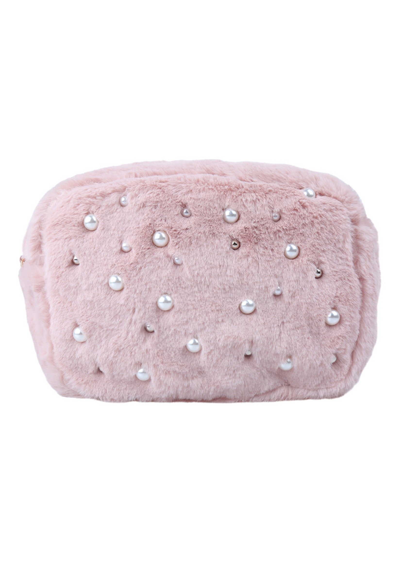 Tasje  bont roze met parels