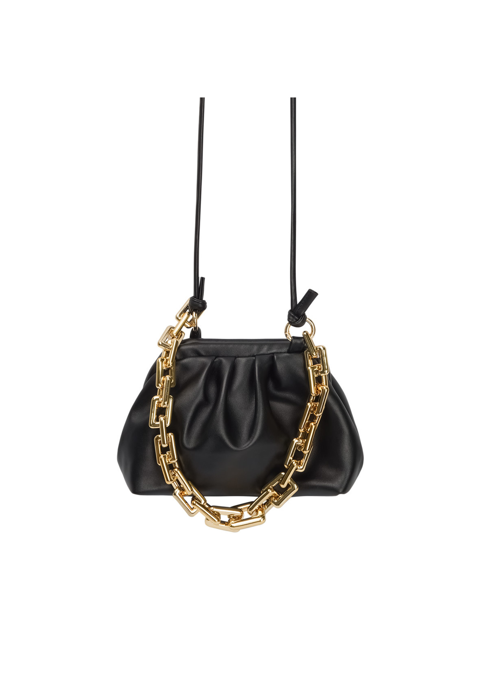 Tasje zwart met gouden schakelband