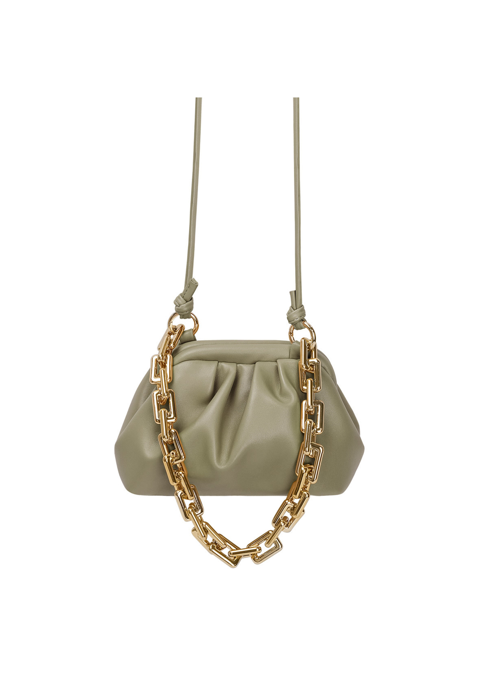 Tasje groen met gouden schakelband