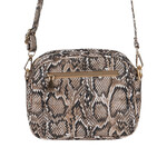 Tasje slang print cognac