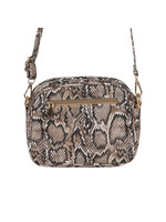 Tasje slang print cognac