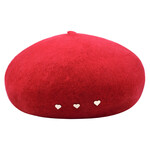 Baret rood met hartjes