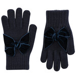 Condor Condor handschoen  donkerblauw met fluwelen strikken