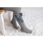 Meia Pata Meia Pata Tights With Double Velvet Bow 03 Grey