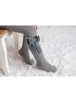 Meia Pata Meia Pata Tights With Double Velvet Bow 03 Grey