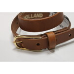 Riem cognac 2 cm met gouden gesp