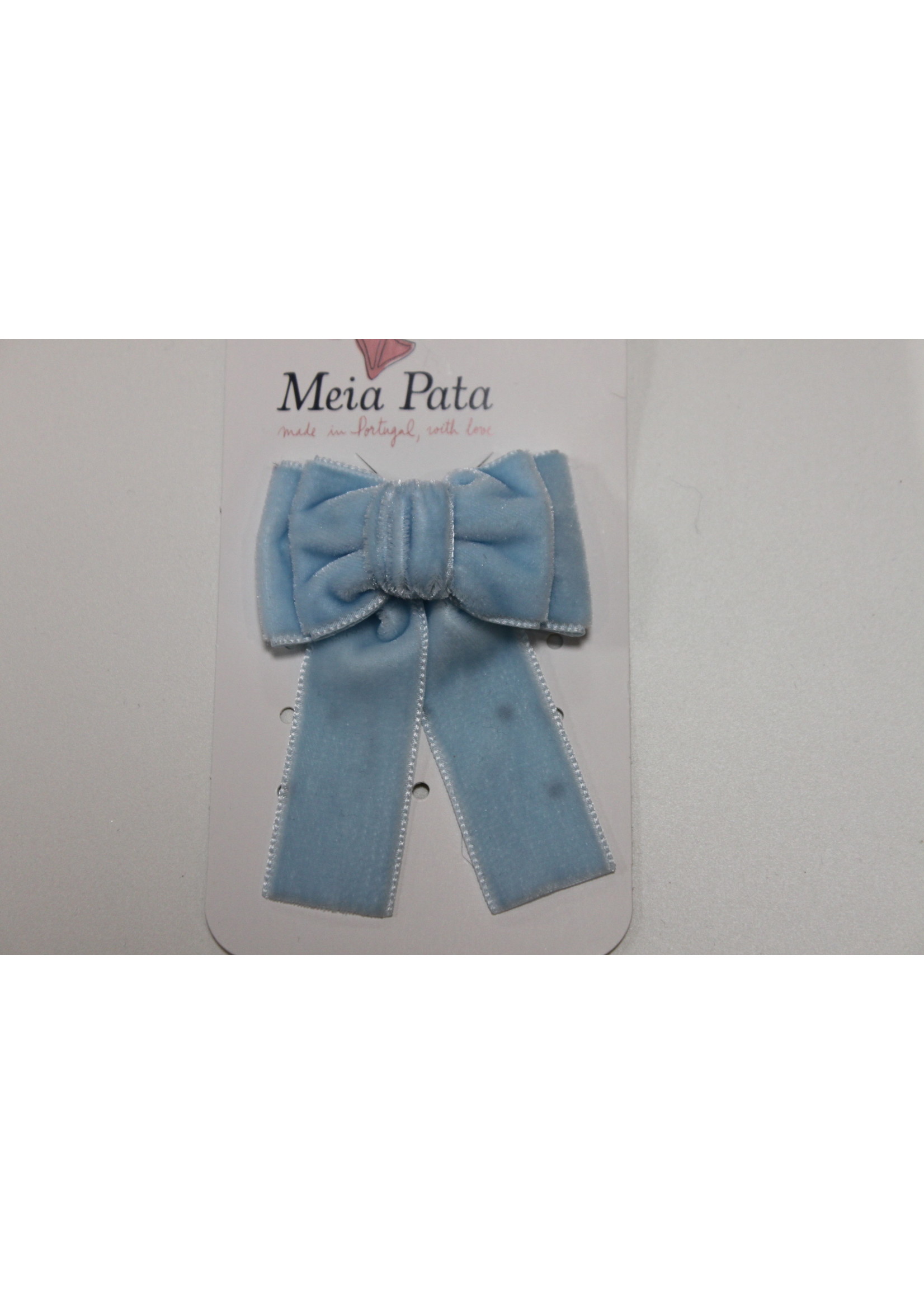 Meia Pata Meia Pata Hair Tie Velvet Channel Bow 11 Baby Blue