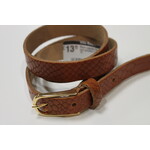 Riem cognac kroko 2 cm met gouden gesp