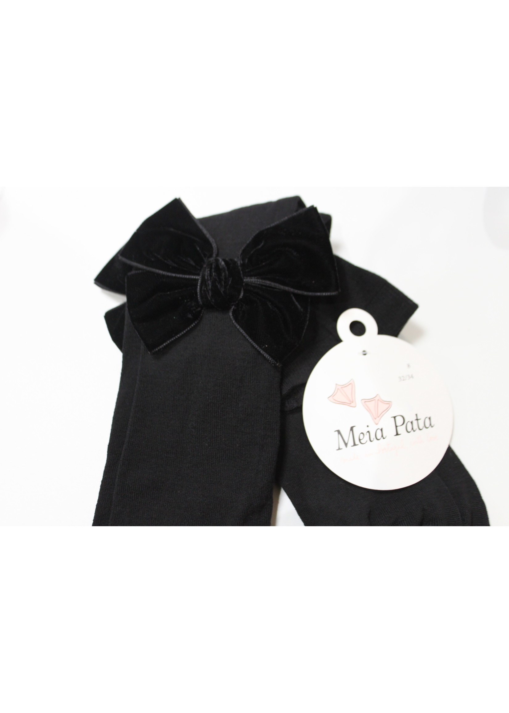 Meia Pata Meia Pata Tights With Double Velvet Bow 05 Black