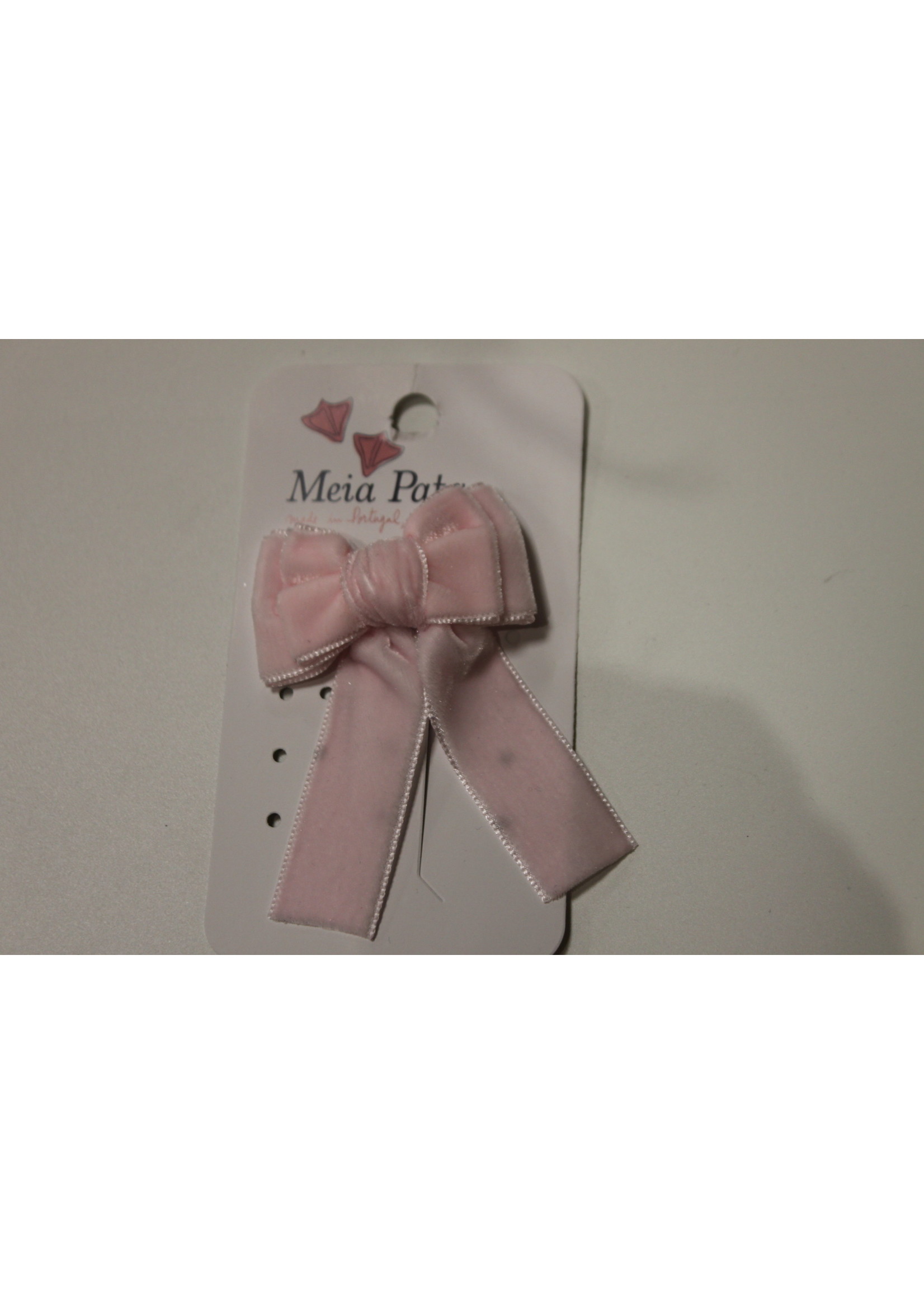 Meia Pata Meia Pata Hair Tie Velvet Channel Bow 15 Baby Pink