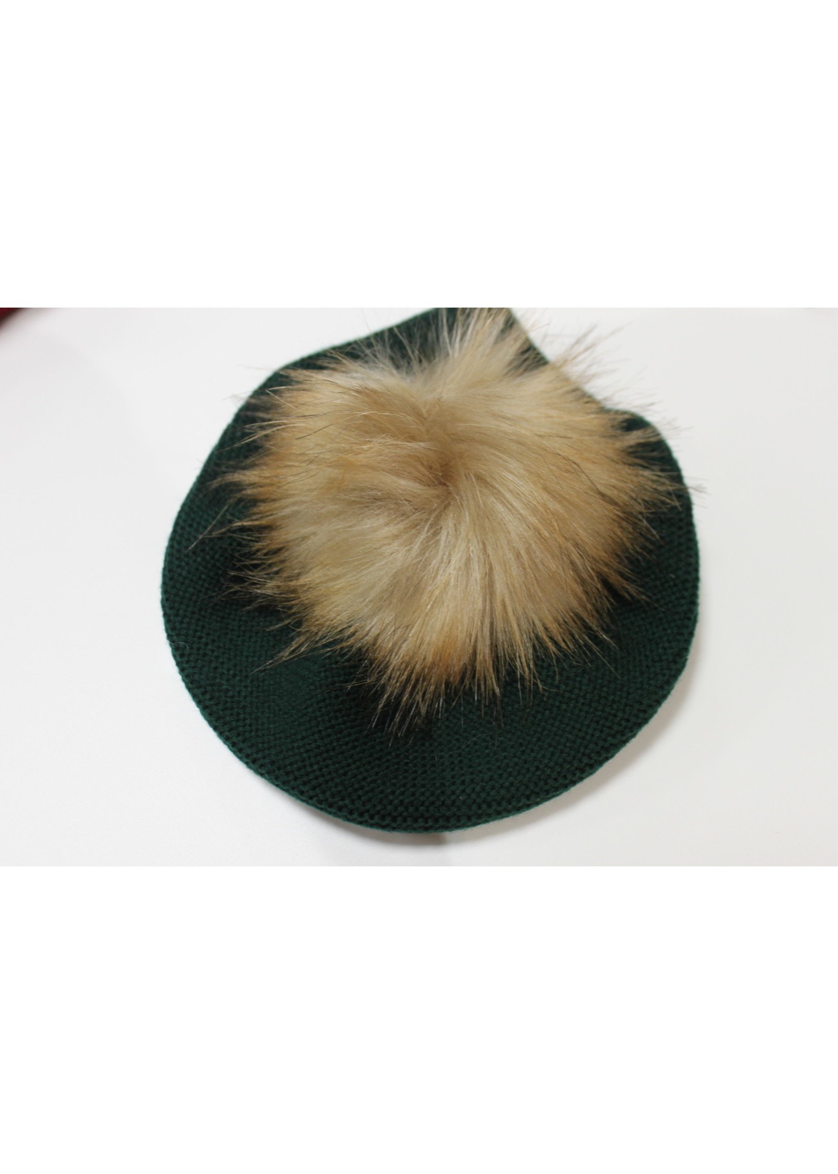 Meia Pata Meia Pata Beret With Natural Sintetic Fur 60 Green Macon