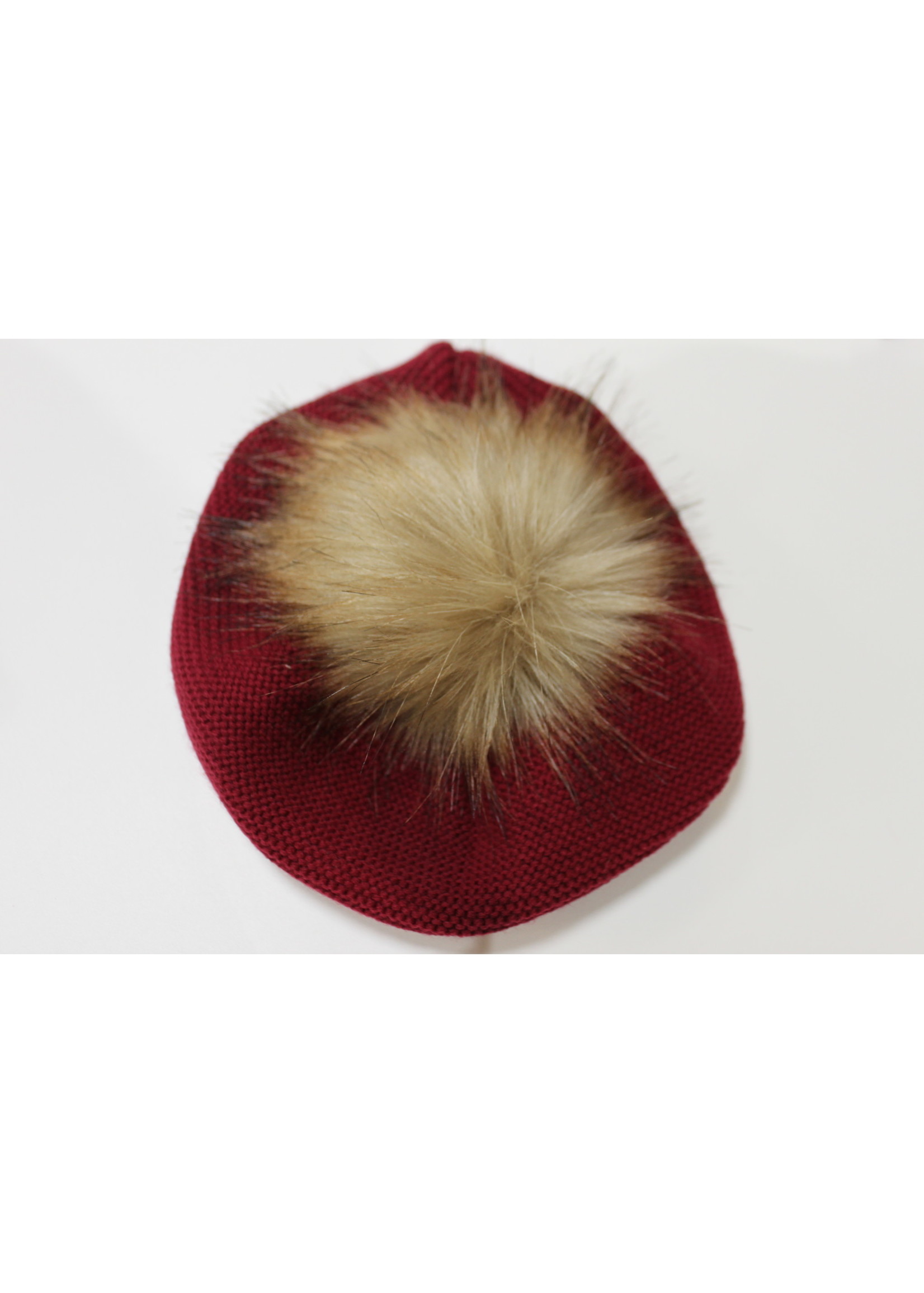 Meia Pata Meia Pata Beret With Natural Sintetic Fur 21 Bordeaux 02